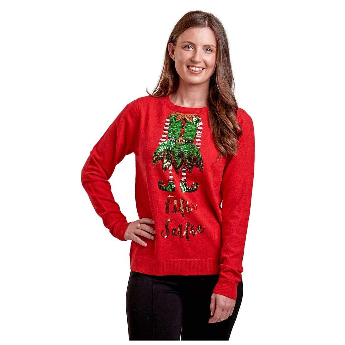 Ladies elf christmas jumper shop