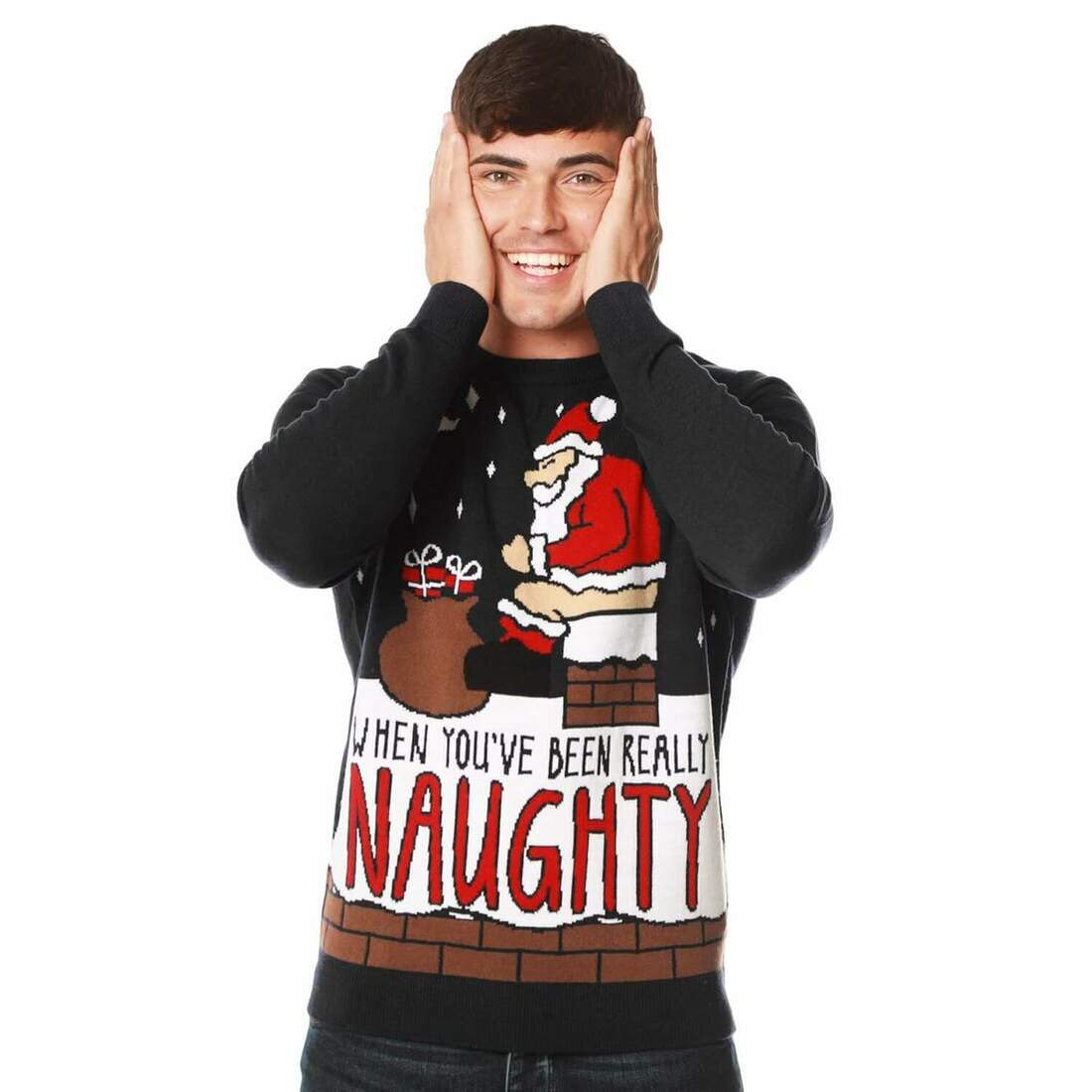 Naughty christmas jumpers discount mens