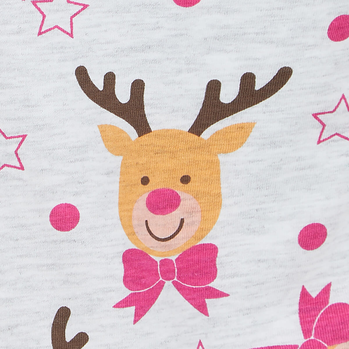 Mr Crimbo Girls Kids Christmas Pyjama Set Rudolph Print - MrCrimbo.co.uk -SRG4Q17467_F - Grey -11-13 years