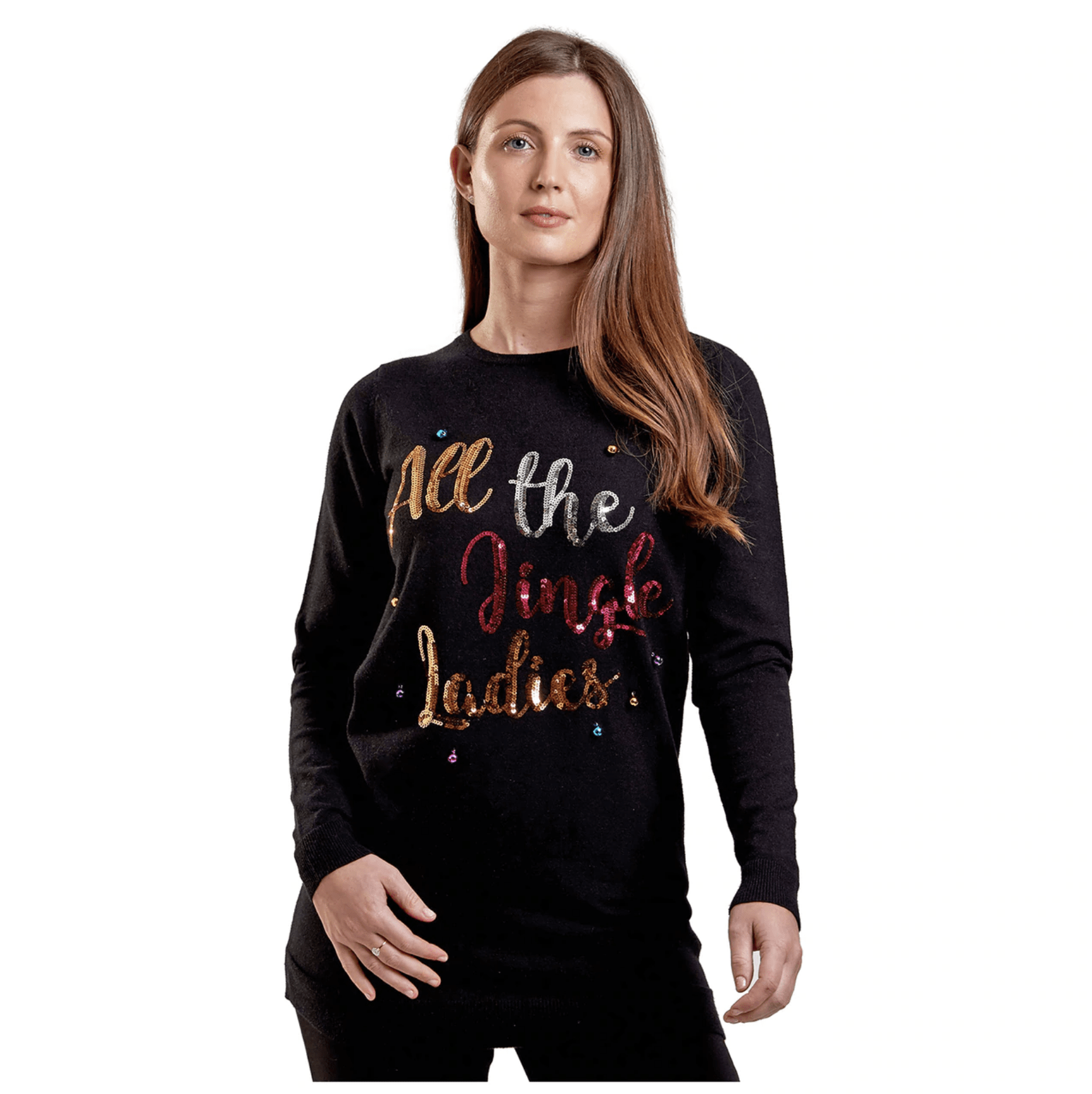 Mr Crimbo Ladies Longline Tunic Christmas Jumper Jingle