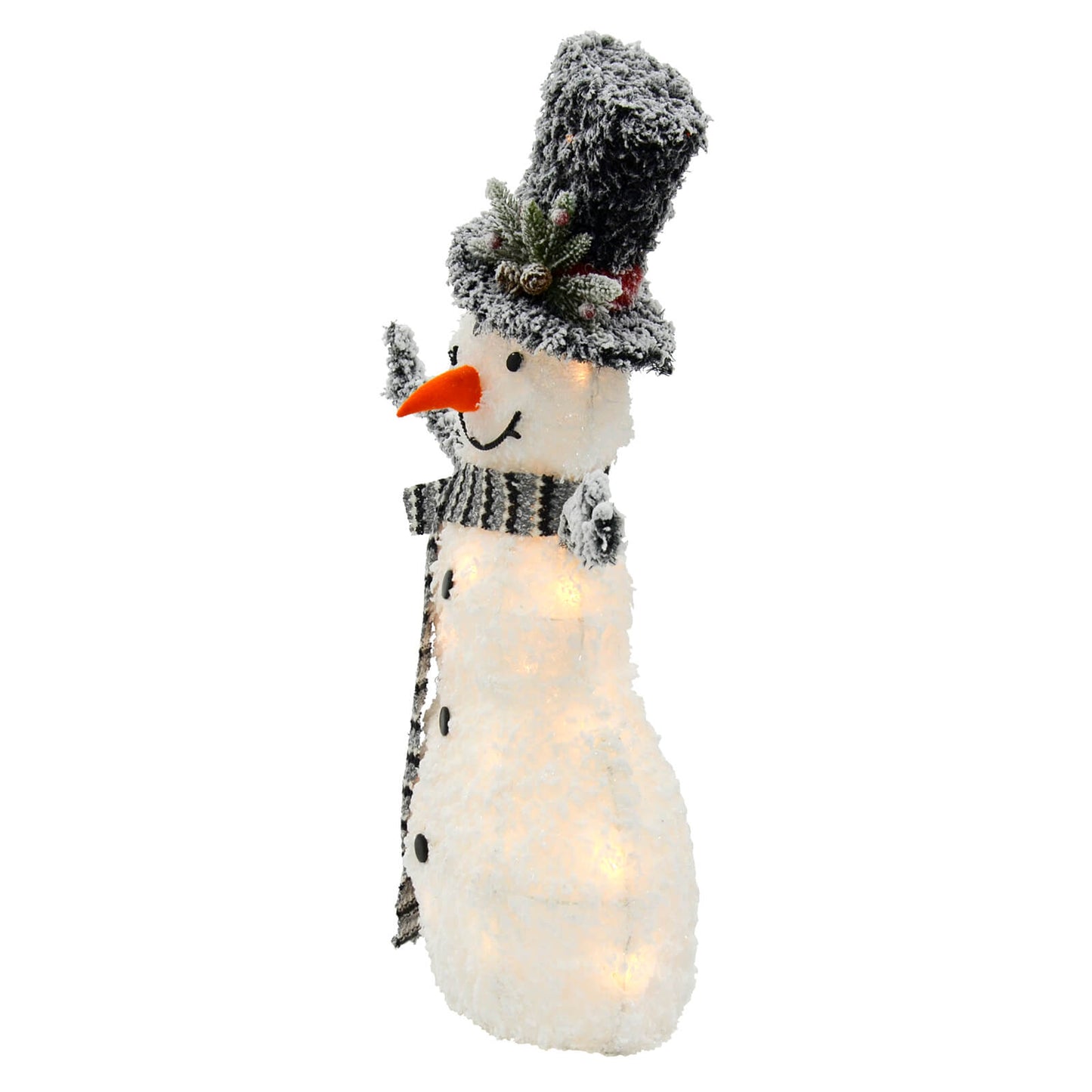 Mr Crimbo LED Snowman Christmas Decoration White Tinsel 82cm
