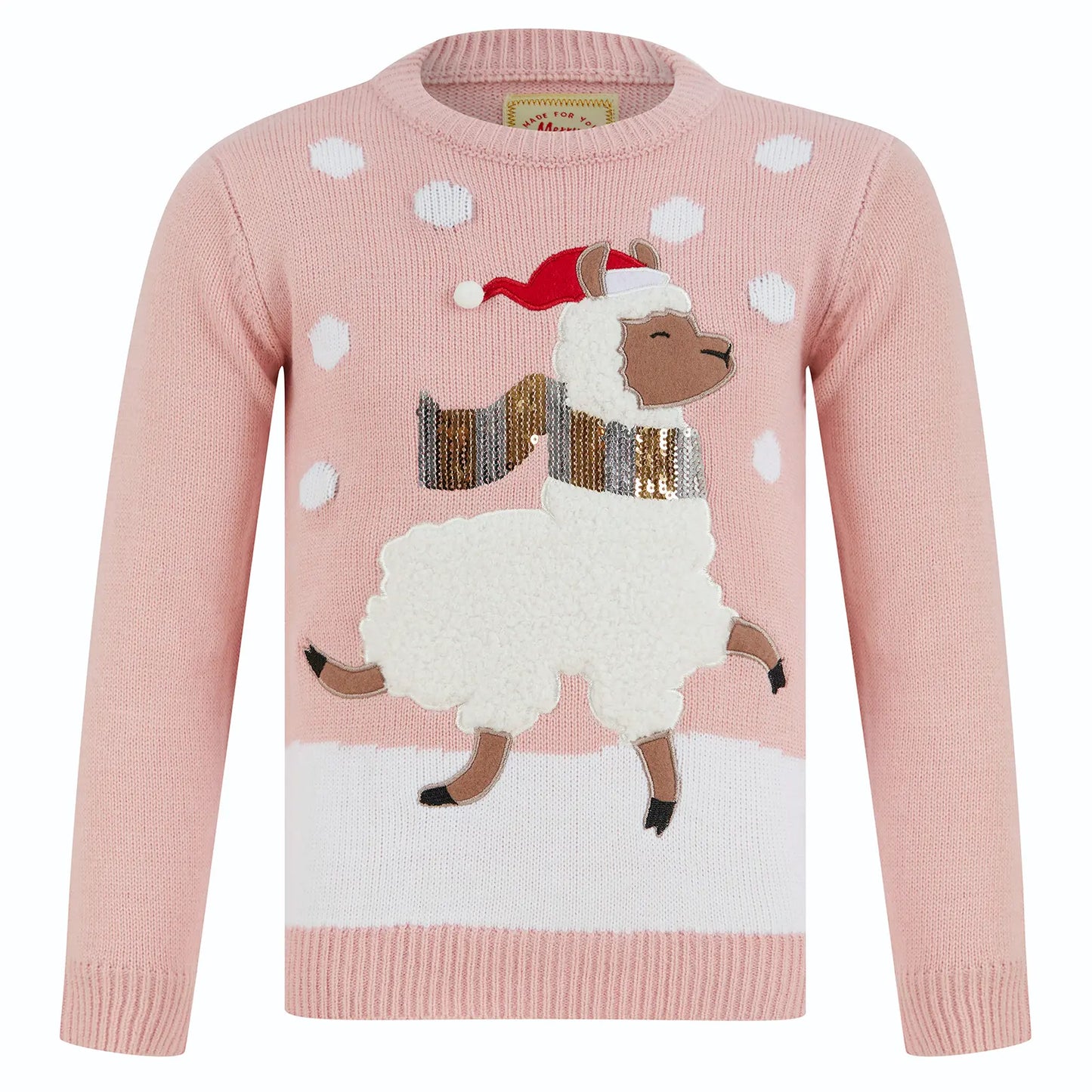 Buy Girls Light Up Christmas Jumper Llama Design Sequins Mr