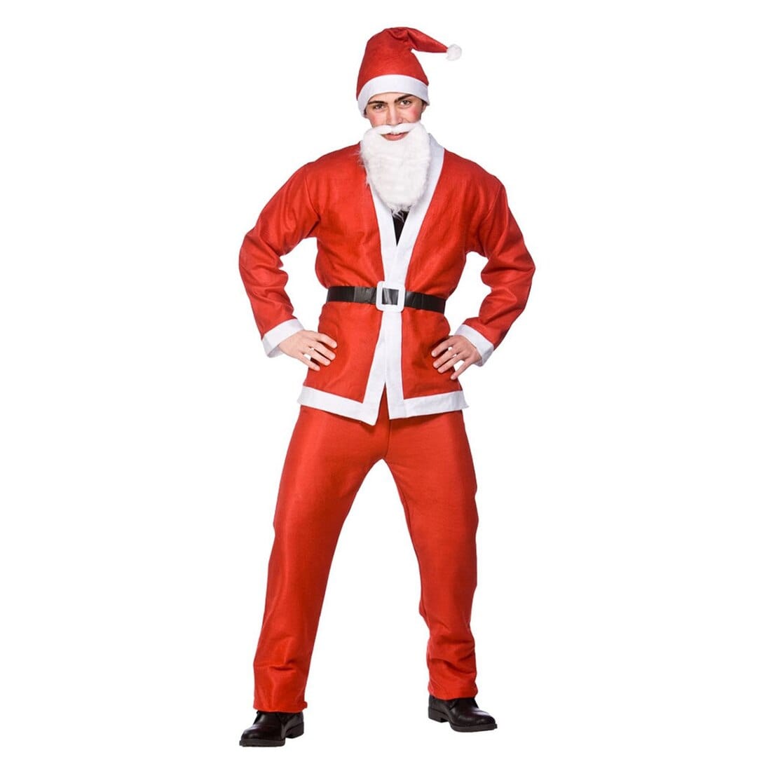 Adults Budget Santa Suit Mens 5 Pc Costume Christmas Dash Run MrCrimbo