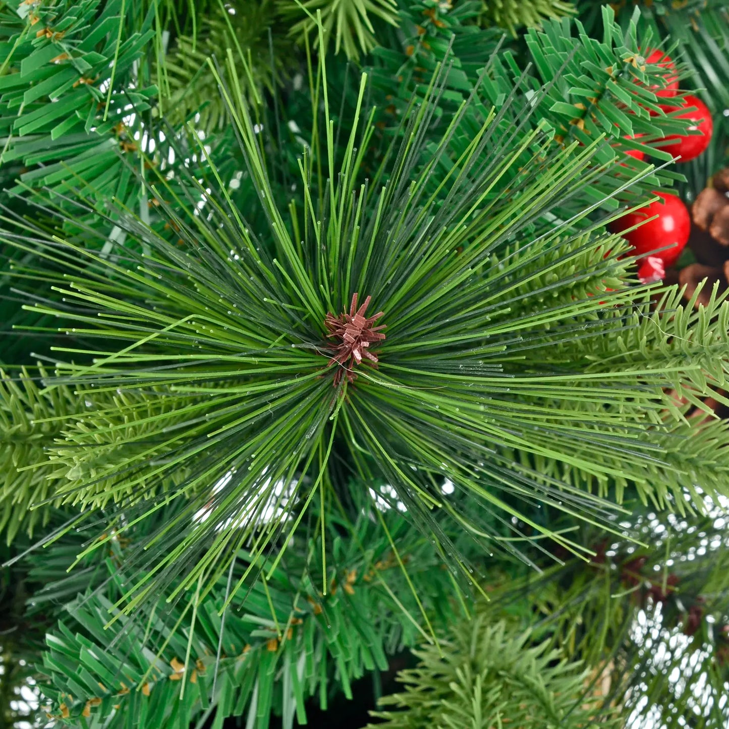 Mr Crimbo 3ft 90cm Potted Christmas Tree Pine Cones Berries - MrCrimbo.co.uk -XS7633 - -3ft christmas tree