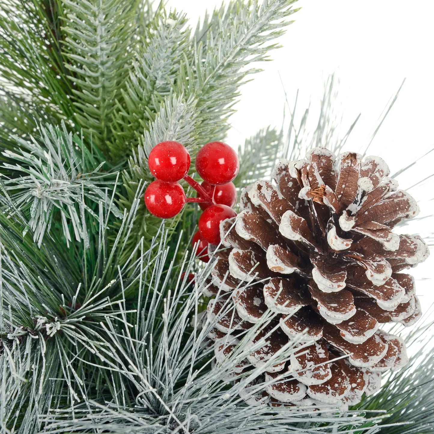 Mr Crimbo 2ft 60cm Mini Snow Frosted Tips Pine Christmas Tree - MrCrimbo.co.uk -XS7636 - -new