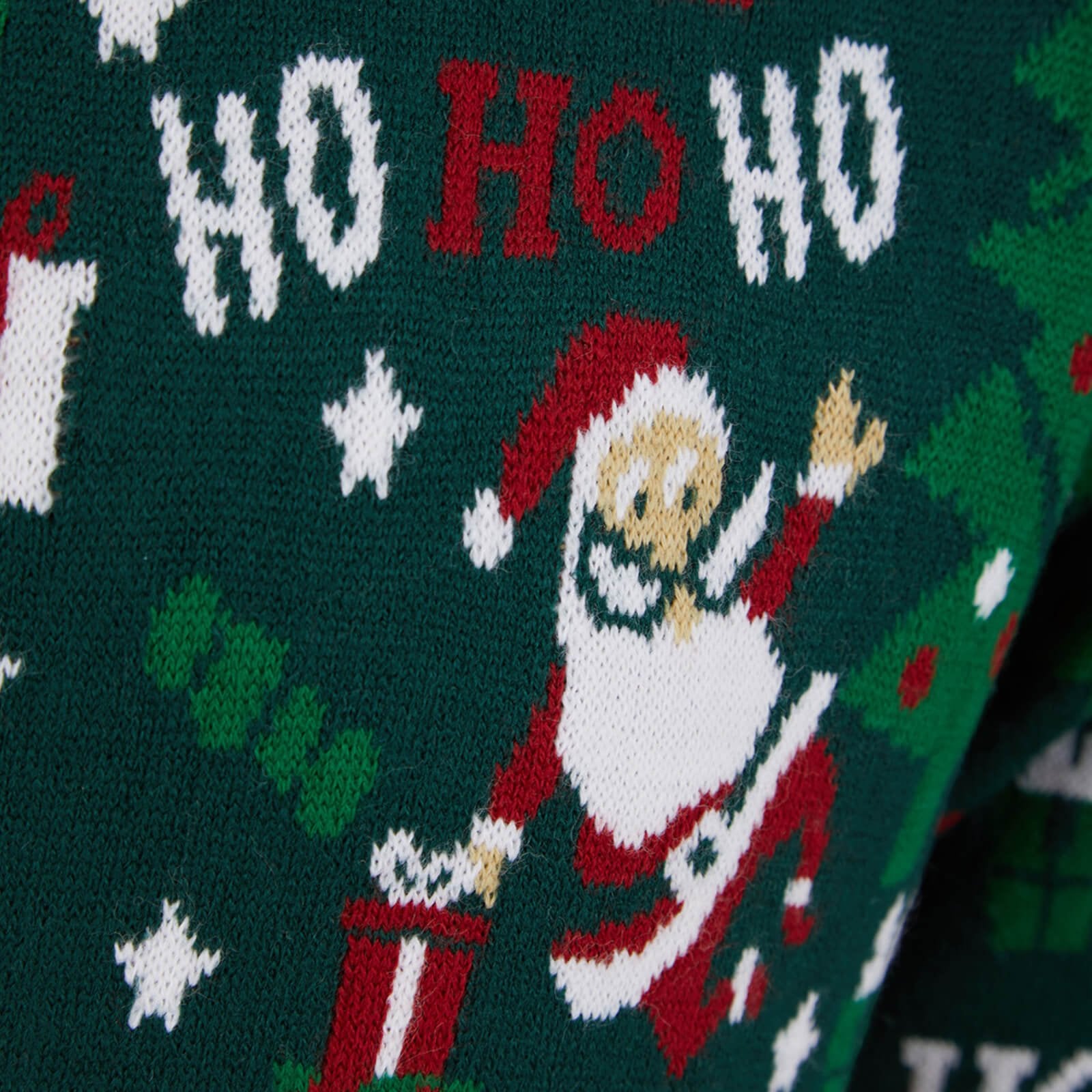 Mr Crimbo Mens Santa Ho Ho Ho Christmas Jumper - MrCrimbo.co.uk -SRG1A15759_F - Green -Blue