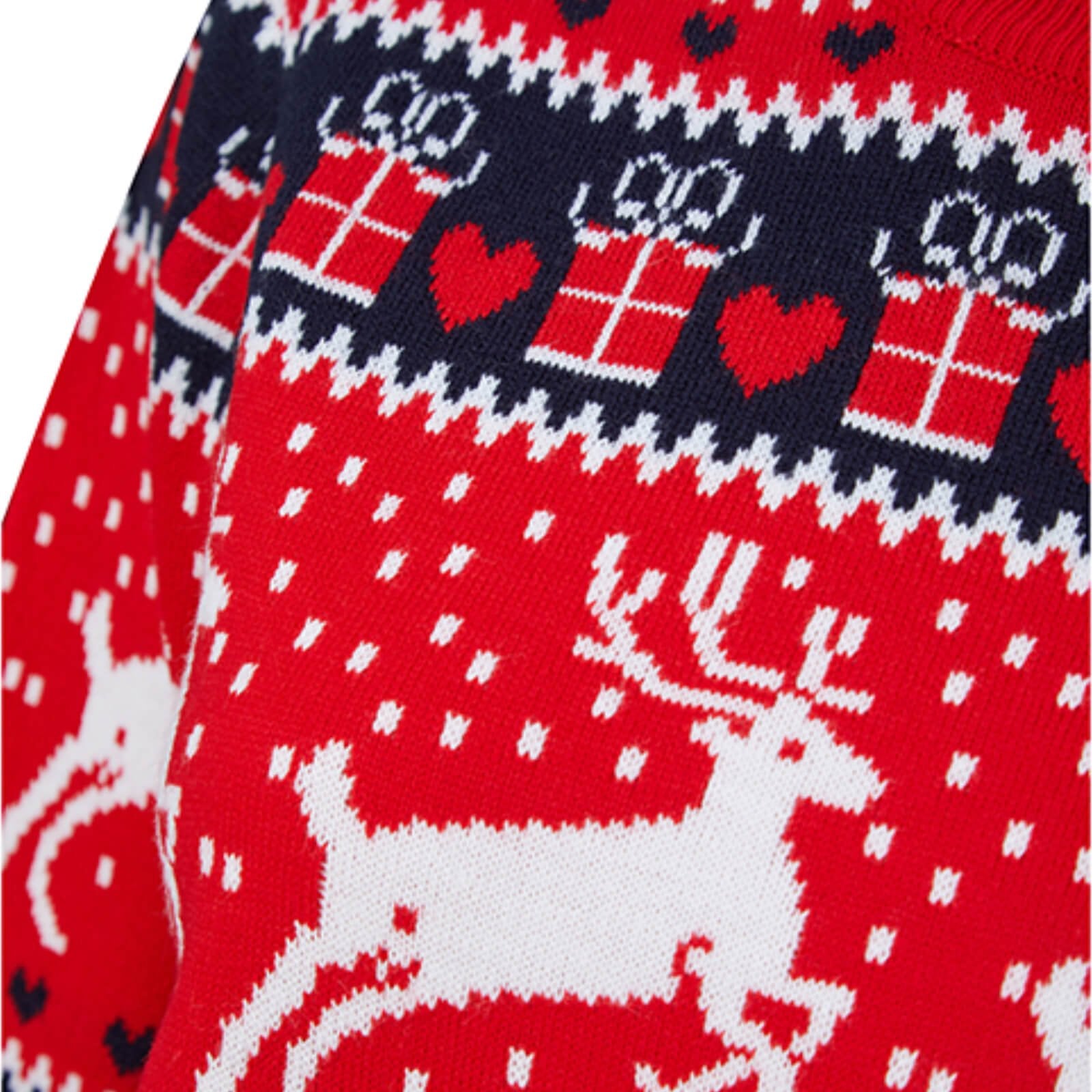 Mr Crimbo Womens Traditional Reindeer Christmas Jumper - MrCrimbo.co.uk -SRG3A190161_F - Red -10