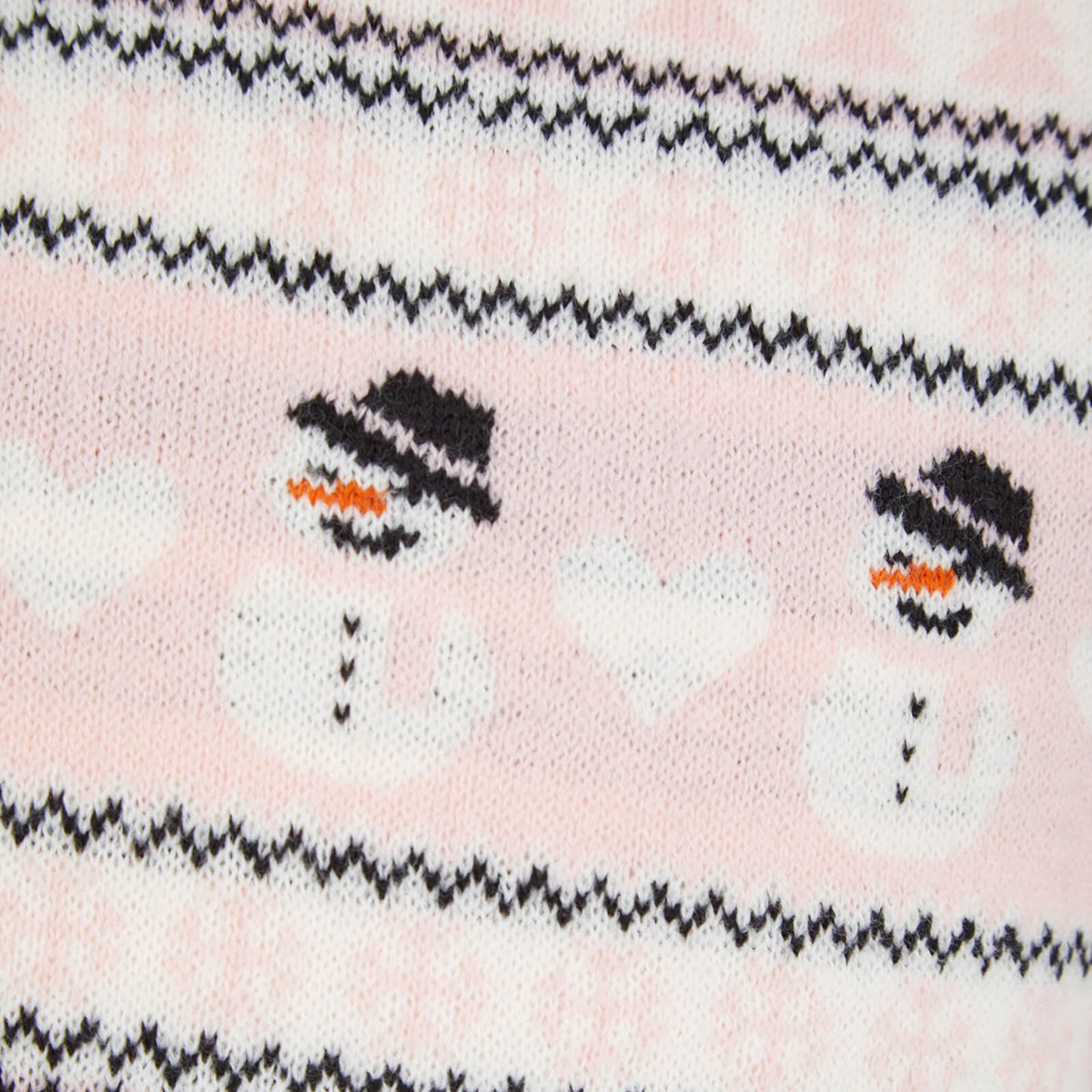 Mr Crimbo Kids Snowman Traditional Pattern Christmas Jumper - MrCrimbo.co.uk -SRG4A190331_F - Almond Blossom -11-13 years