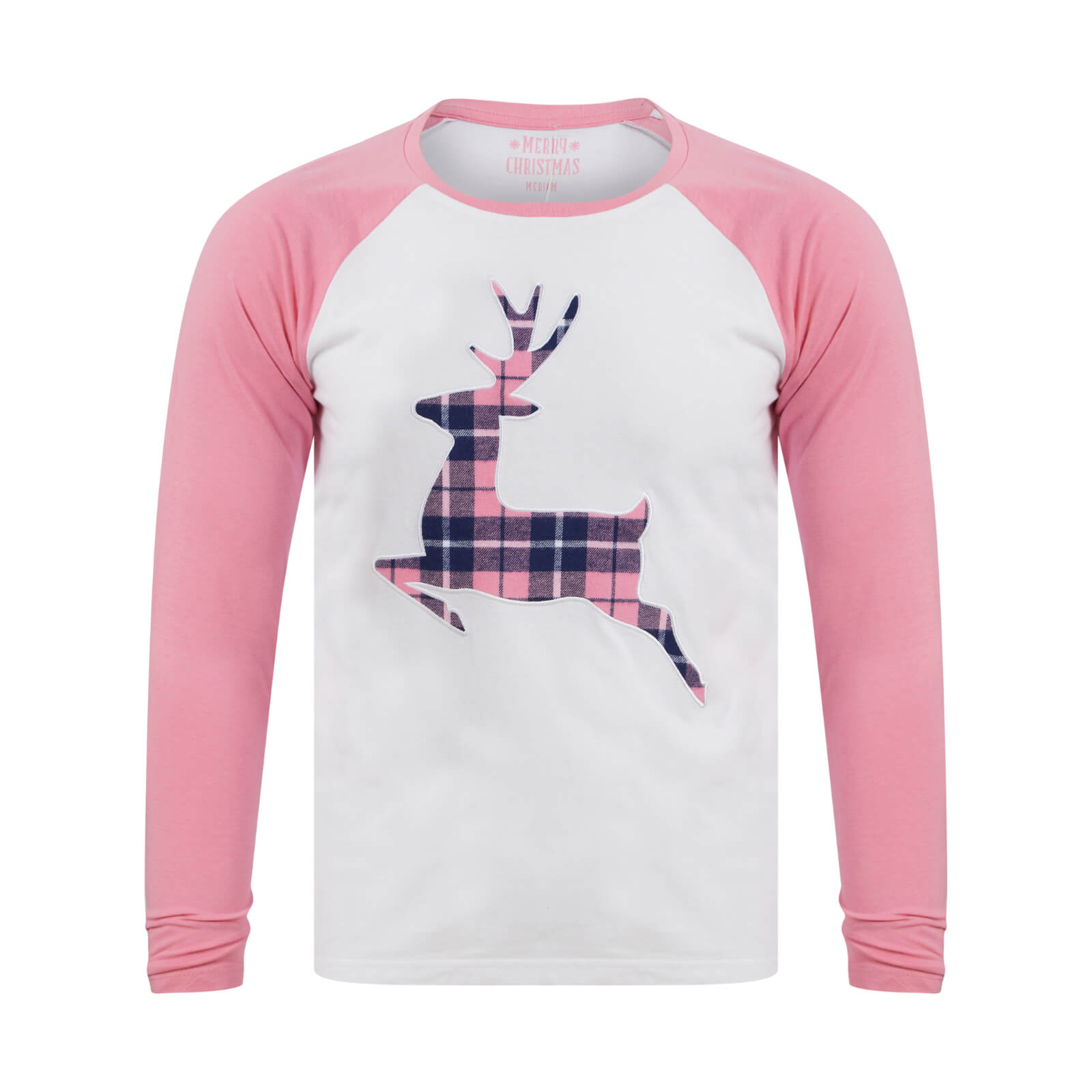 Mr Crimbo Kids Christmas Pyjama Set Stag/Reindeer Pink Red - MrCrimbo.co.uk -SRG4Q17465_F - Pink/Navy -11-13
