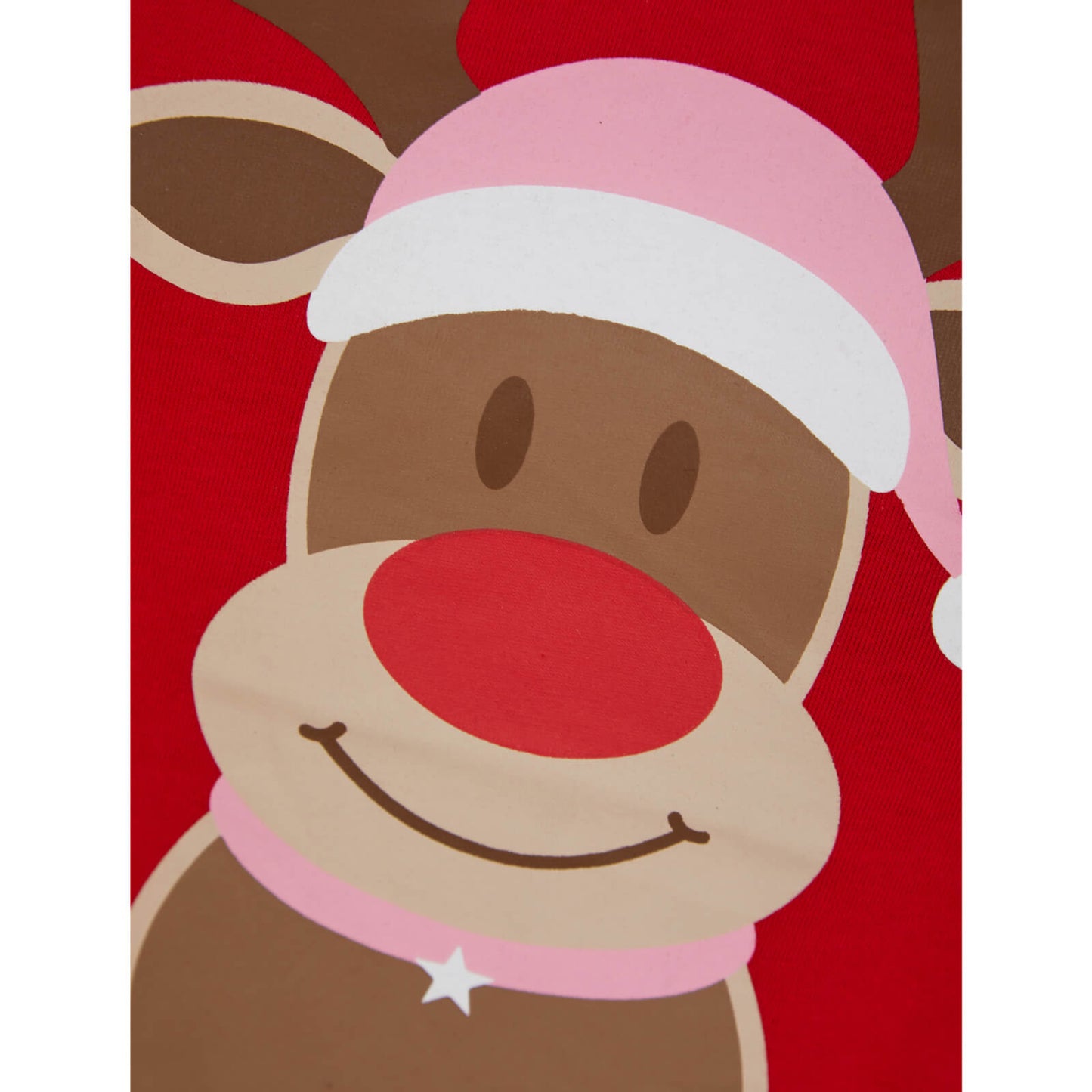 Mr Crimbo Kids Christmas Pyjama Set Rudolph Top Pink Red - MrCrimbo.co.uk -SRG4Q17466_A - Red/White -11-13