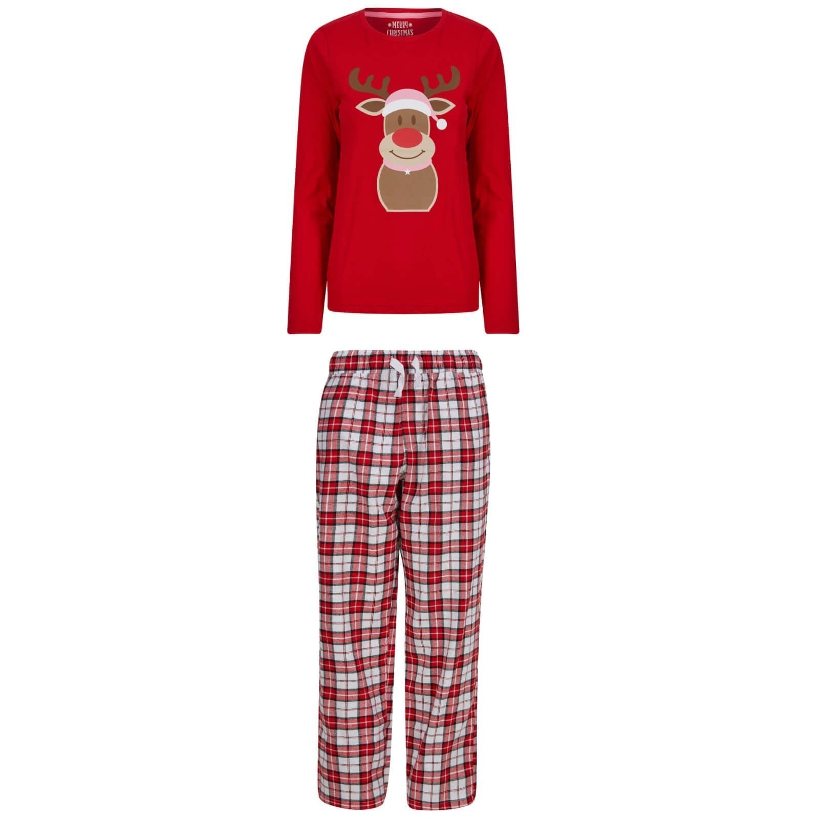 Buy Kids Christmas Pyjama Set Rudolph Print Pink Red Mr Crimbo MrCrimbo