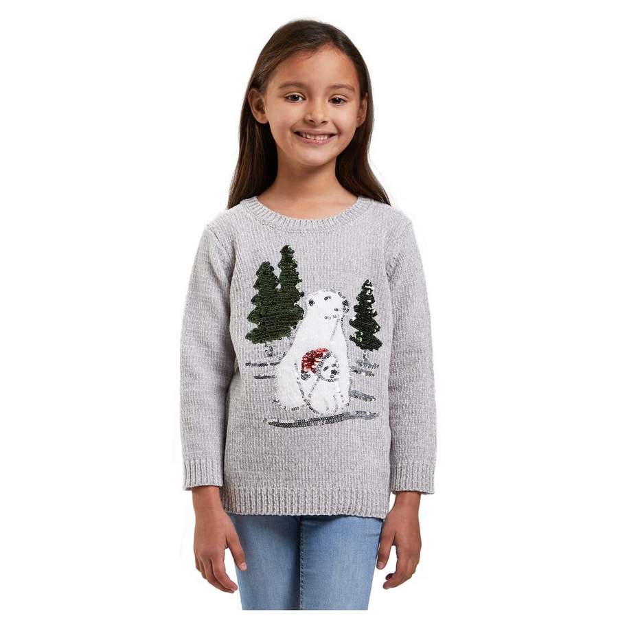 Girls penguin christmas jumper hotsell