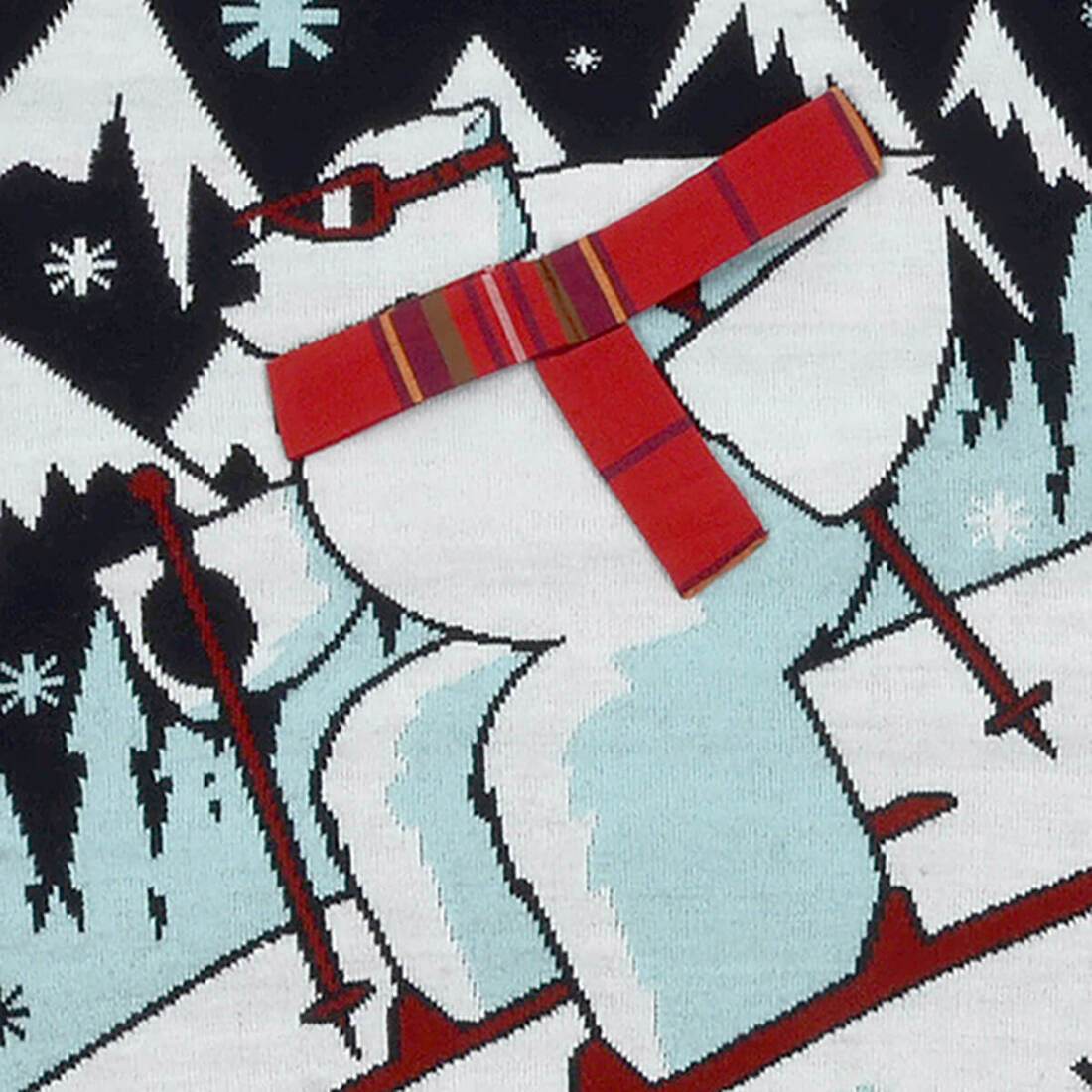 Mr Crimbo Mens Skiing Party Polar Bear Christmas Jumper Knit - MrCrimbo.co.uk -SRG1A10242_A - S -festive knit