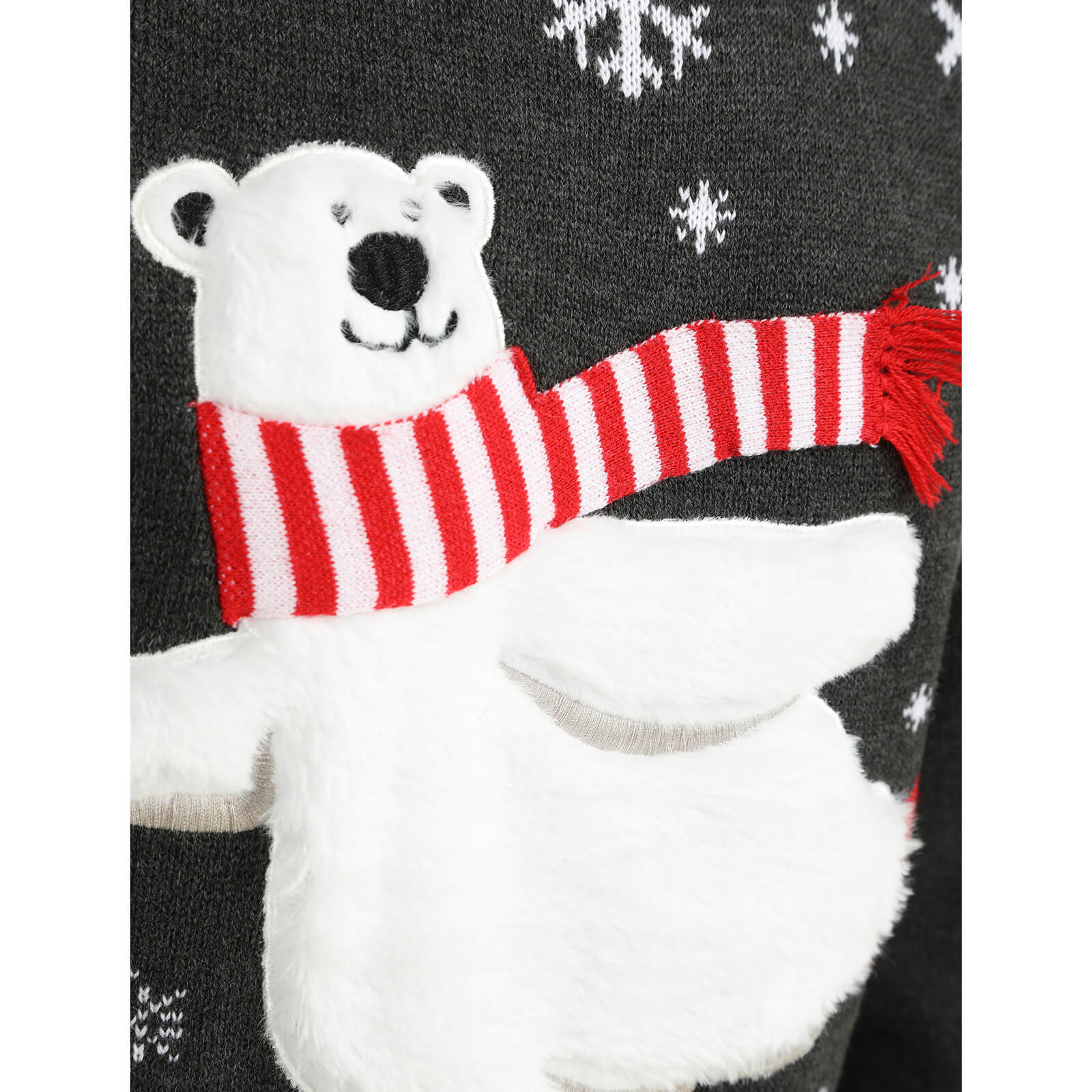 Mr Crimbo Mens Christmas Jumper Polar Bear Ice Skating - MrCrimbo.co.uk -SRG1A15803_F - Grey -Blue