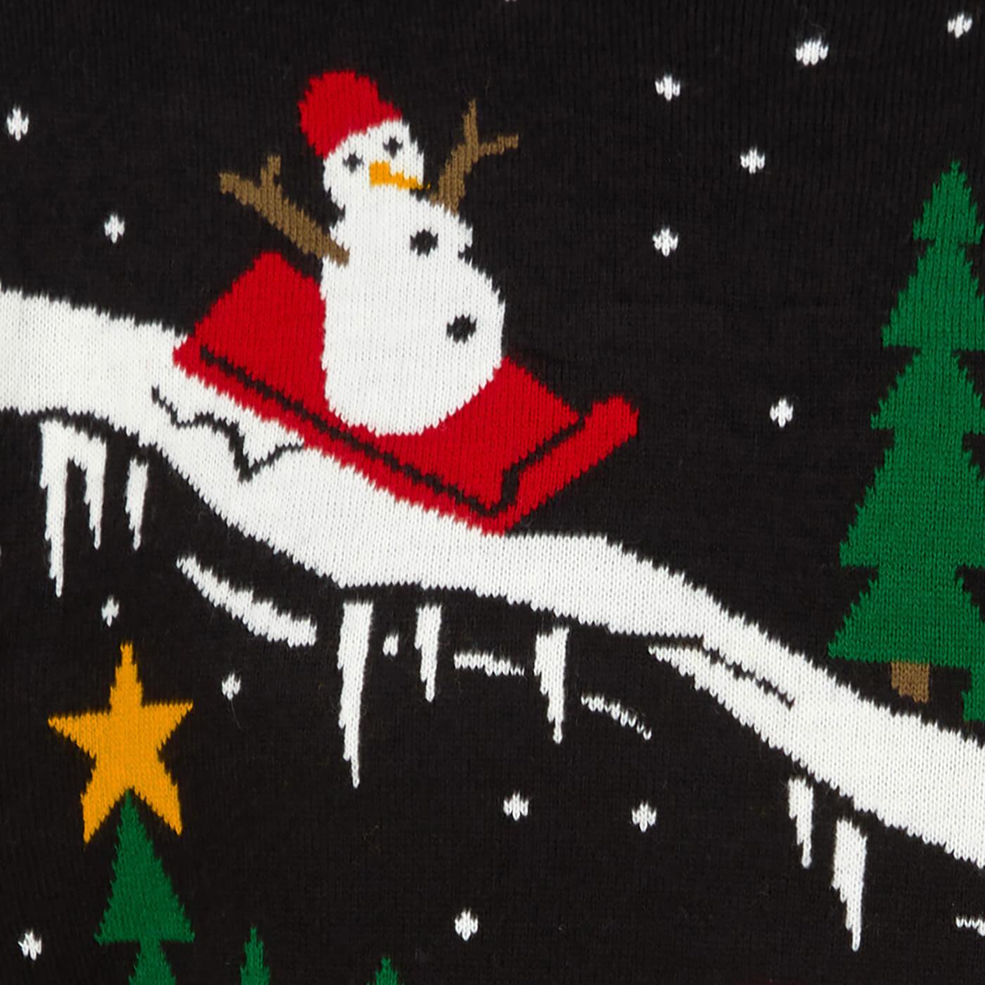 Mr Crimbo Mens Snowman To The Pub Christmas Jumper - MrCrimbo.co.uk -SRG1A17077_A - Black -Black