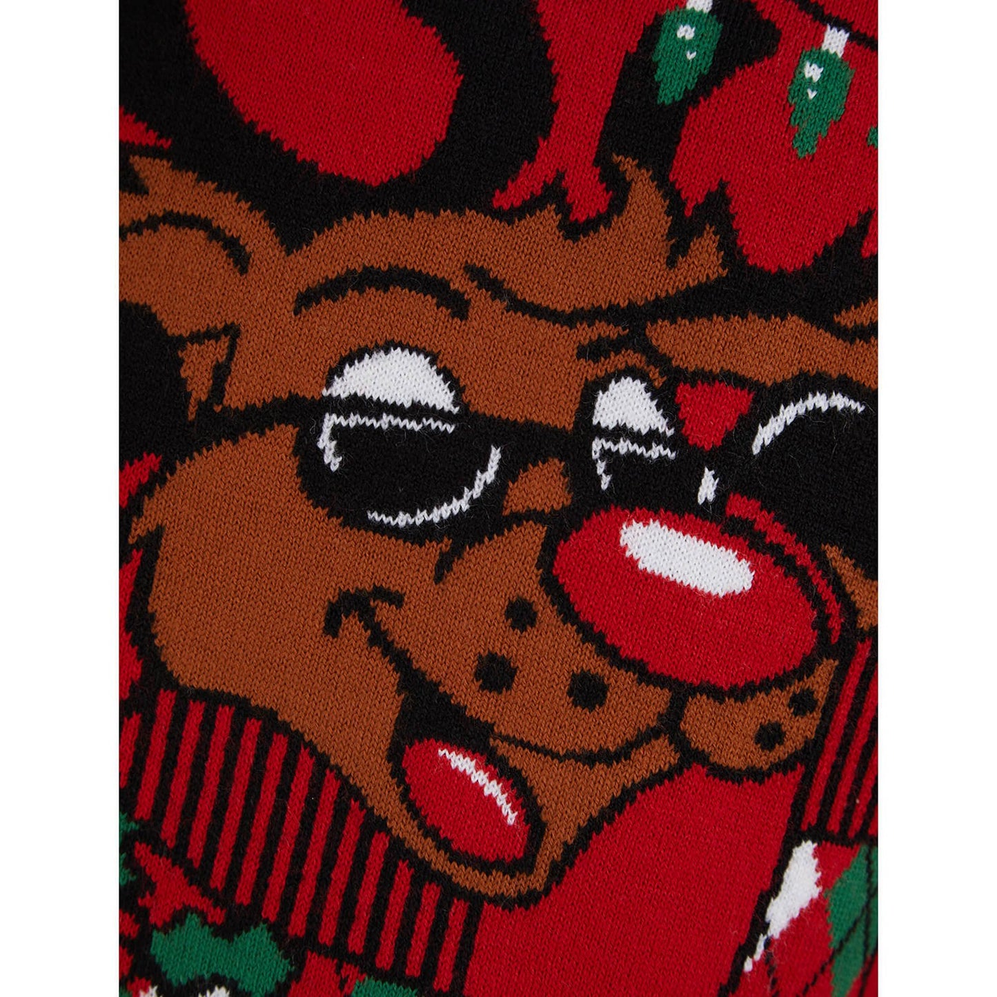 Mr Crimbo Kids Rudolph Christmas Jumper Cool Sunglasses - MrCrimbo.co.uk -SRG2A17152_E - George Red -11-13 years