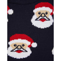 Mr Crimbo Kids Santa Claus Faces Christmas Jumper Novelty - MrCrimbo.co.uk -SRG2A17154_A - Ink -11-13 years