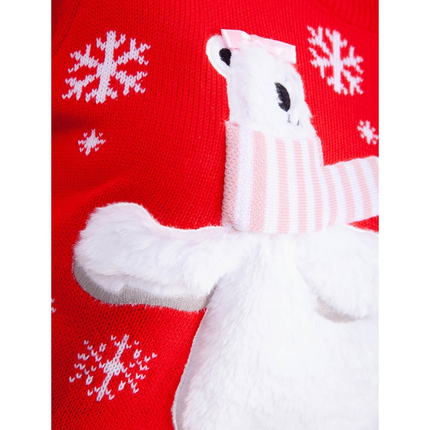 Mr Crimbo Ladies Christmas Jumper Polar Bear Ice Skating Red - MrCrimbo.co.uk -SRG3A15865_A - S -jumper