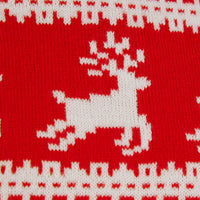 Mr Crimbo Womens Traditional Christmas Jumper Leaping Reindeer Red - MrCrimbo.co.uk -SRG3A17239_F - Red -jumper