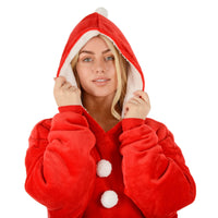 Mr Crimbo Adults Christmas Hoodie Blanket Unisex Fleece Top - MrCrimbo.co.uk -SRG3Q17747 - Elf -christmas hoodie