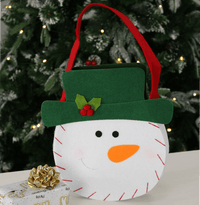 Mr Crimbo 10 x 8" Felt Snowman Head Shape Christmas Gift Bag - MrCrimbo.co.uk -XS1766 - -christmas gift bag