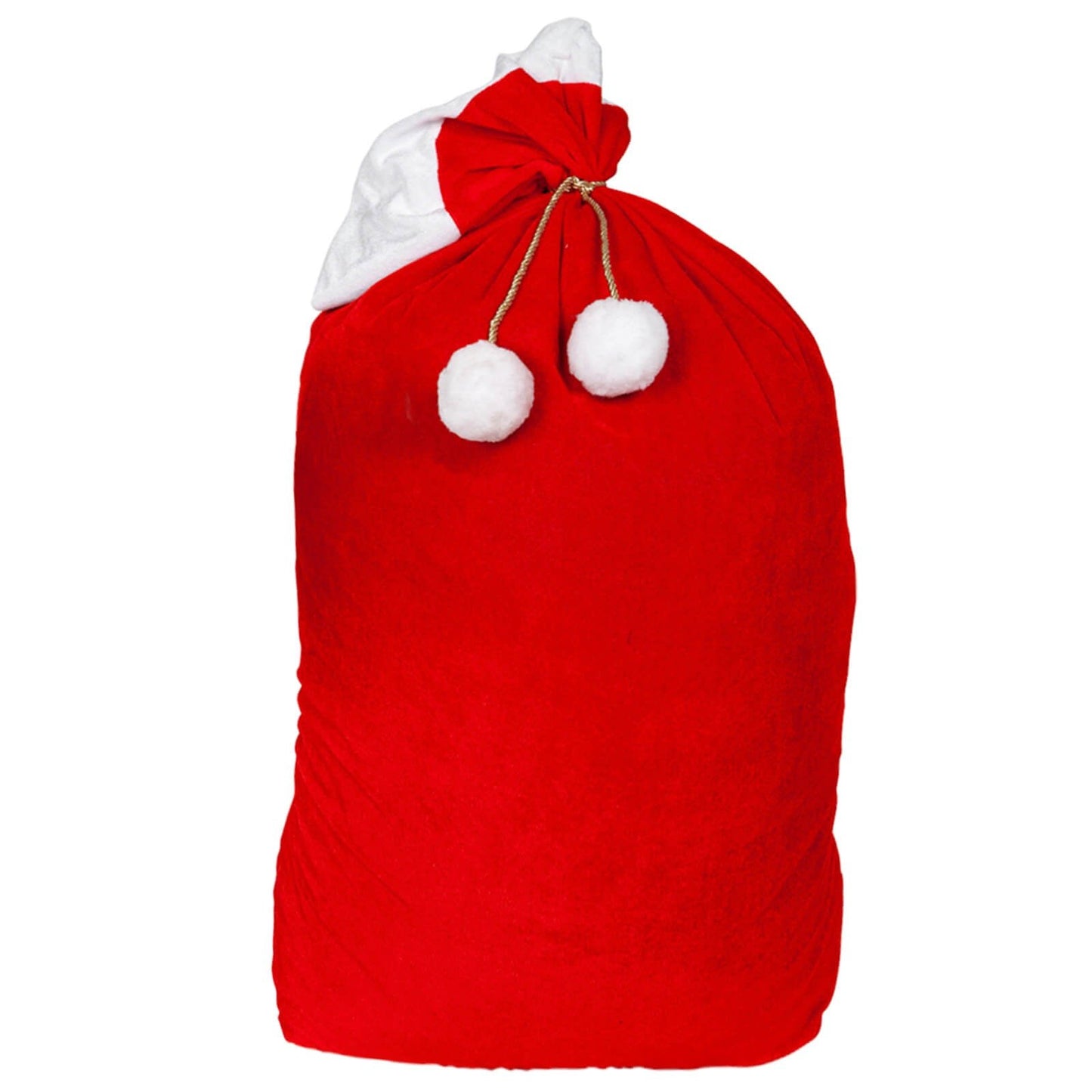 Mr Crimbo Santa Sack Deluxe Red Velvet Bag White Pom Poms - MrCrimbo.co.uk -WKDXM-4675 - Extra Large -santa gift