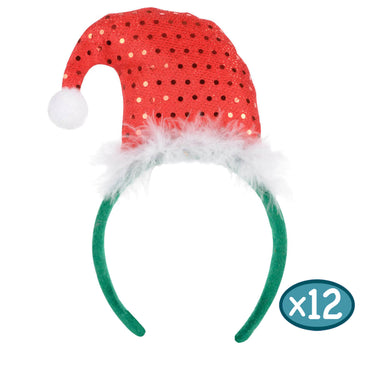 Mr Crimbo Pack Of 12 Adults Mini Santa Hat Christmas Headband