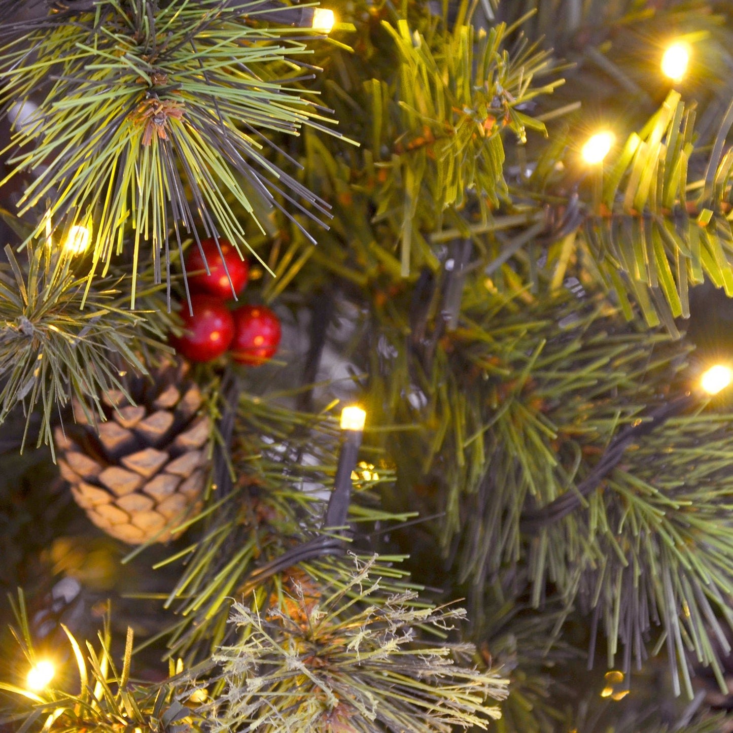 Mr Crimbo 6ft Slim Pre-Lit Christmas Tree Green Pine 300 LEDs - MrCrimbo.co.uk -XS2895 - -6ft christmas tree