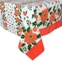 Mr Crimbo PVC Wipe Clean Large Poinsettia Tablecloth Cover - MrCrimbo.co.uk -XS3283 - -christmas table