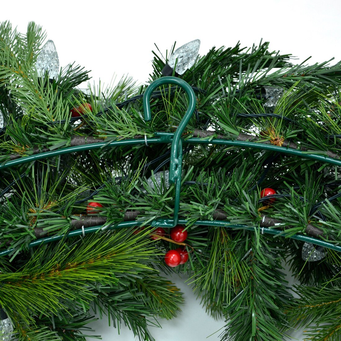 Mr Crimbo Large Pre-Lit Christmas Wreath LED Door Decoration - MrCrimbo.co.uk -XS3627 - 60" -christmas wreath