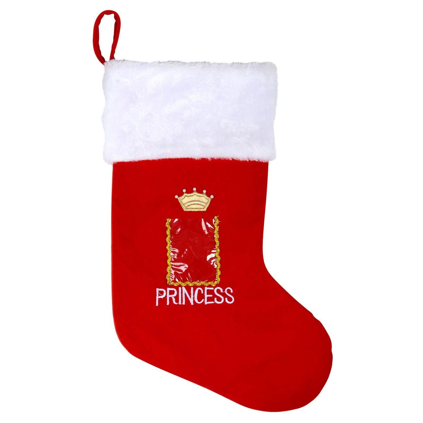 Mr Crimbo 17" Christmas Stocking Red Prince Princess Photo - MrCrimbo.co.uk -XS3697 - Princess -christmas stocking