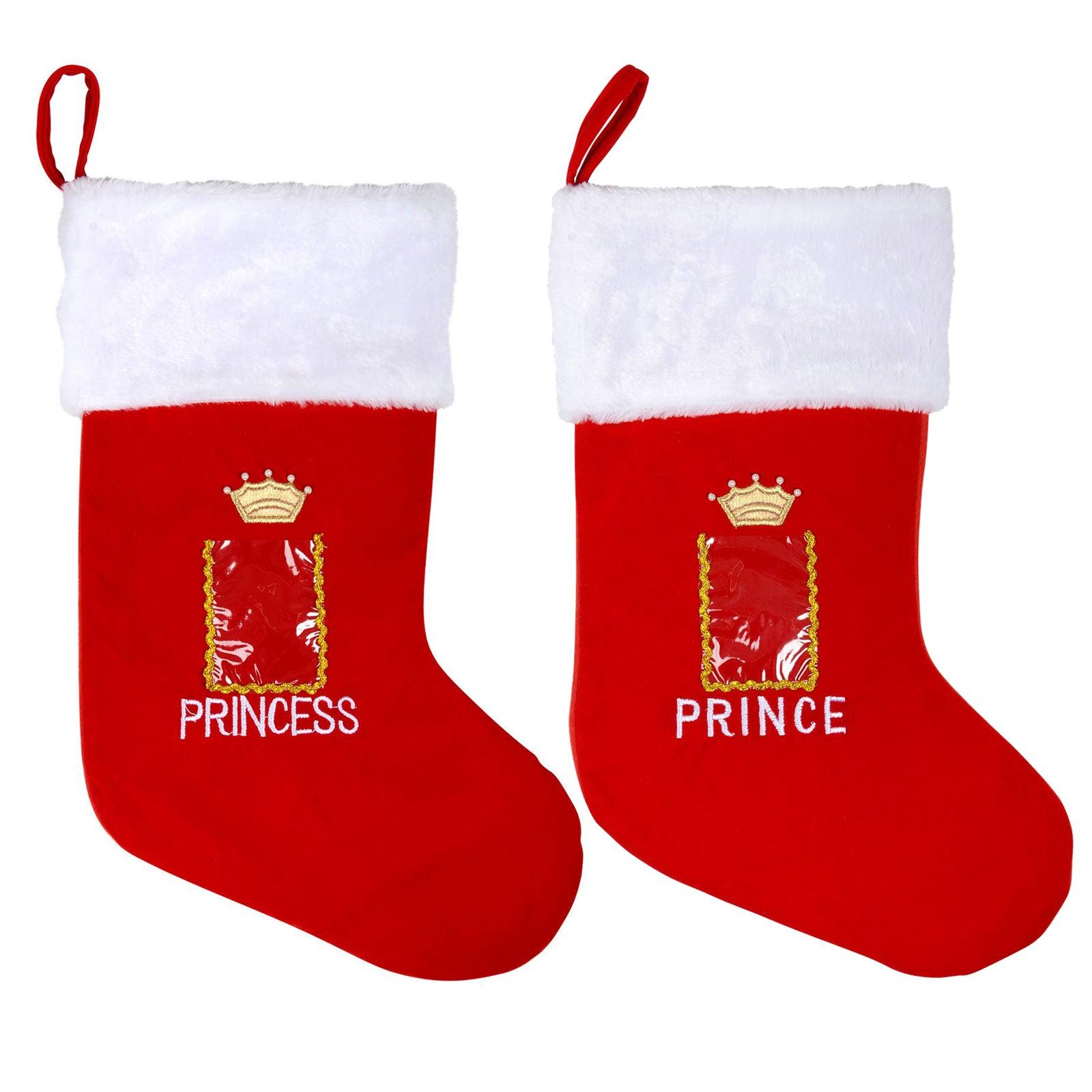 Mr Crimbo 17" Christmas Stocking Red Prince Princess Photo - MrCrimbo.co.uk -XS3696 - Prince -christmas stocking