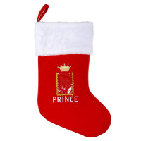 Mr Crimbo 17" Christmas Stocking Red Prince Princess Photo - MrCrimbo.co.uk -XS3696 - Prince -christmas stocking