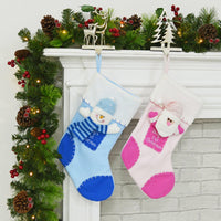 Mr Crimbo 16" Christmas Stocking Babys First Blue Pink Plush - MrCrimbo.co.uk -XS3701 - Pink -1st christmas