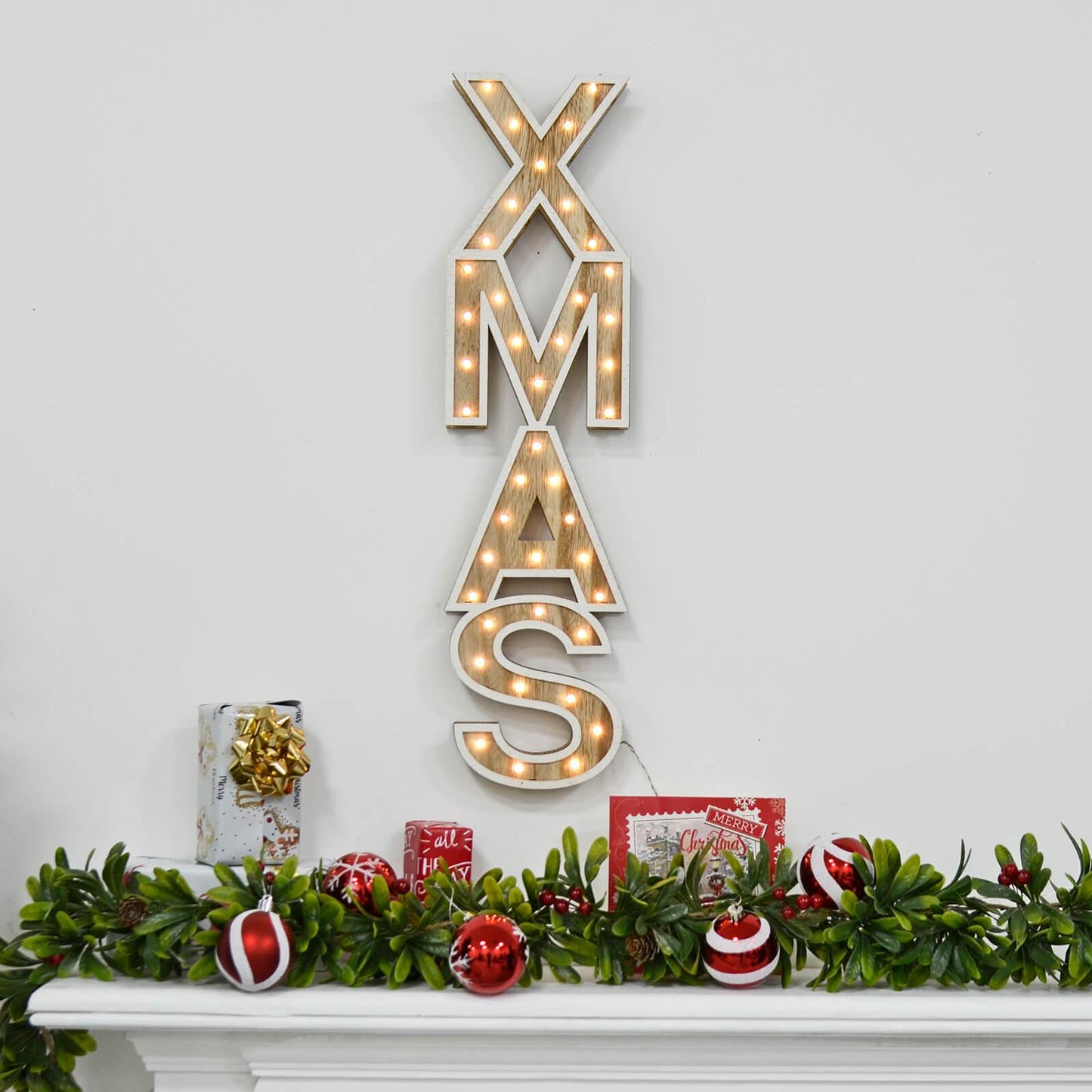 Mr Crimbo 23" Light Up Wooden Christmas Sign Decorations - MrCrimbo.co.uk -christmas decor