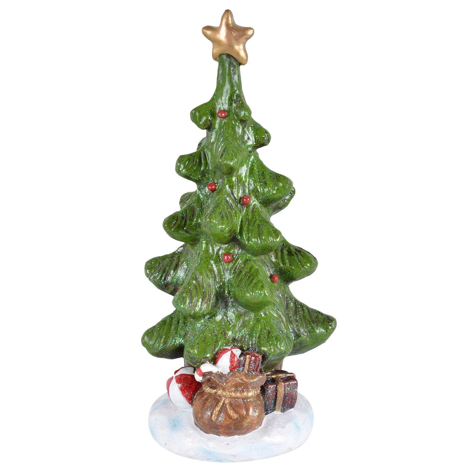 Mr Crimbo Christmas Tree Resin Ornament Glitter Base - MrCrimbo.co.uk -XS4305 - 28cm -christmas decor