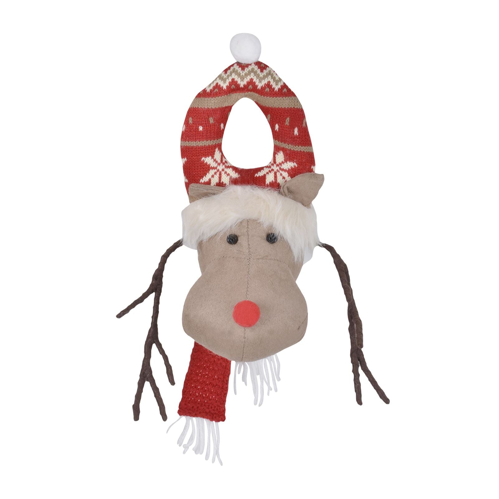 Mr Crimbo Christmas Novelty Door Hanger Plush Reindeer Snowman - MrCrimbo.co.uk -XS4366 - Reindeer -christmas decorations