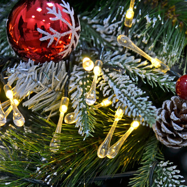 Mr Crimbo LED Icicle Christmas Tree Lights Indoor/Outdoor - MrCrimbo.co.uk -XS4422 - Warm White -christmas lighting