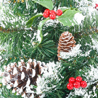Mr Crimbo 2ft Mini Snowy Christmas Tree With Holly Berries - MrCrimbo.co.uk -XS4459 - -christmas tree