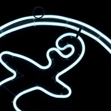 Mr Crimbo Neon LED Reindeer In Circle Outdoor Rope Light Sign - MrCrimbo.co.uk -XS5056 - -christmas light