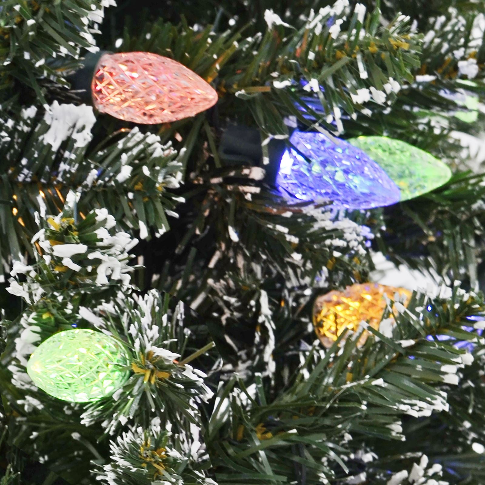 Mr Crimbo 6ft 7ft Pre-Lit Christmas Tree Frosted Cone Lights - MrCrimbo.co.uk -XS5081 - 6ft -6ft christmas tree