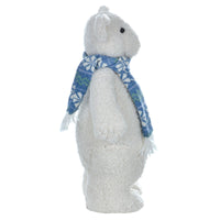 Mr Crimbo Plush Christmas Figure Decoration Blue White Scarf - MrCrimbo.co.uk -XS4361 - Standing Snowman -christmas decorations