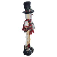 Mr Crimbo Plush Snowman Decoration Traditional Top Hat - MrCrimbo.co.uk -XS5144 - 58cm -christmas decorations