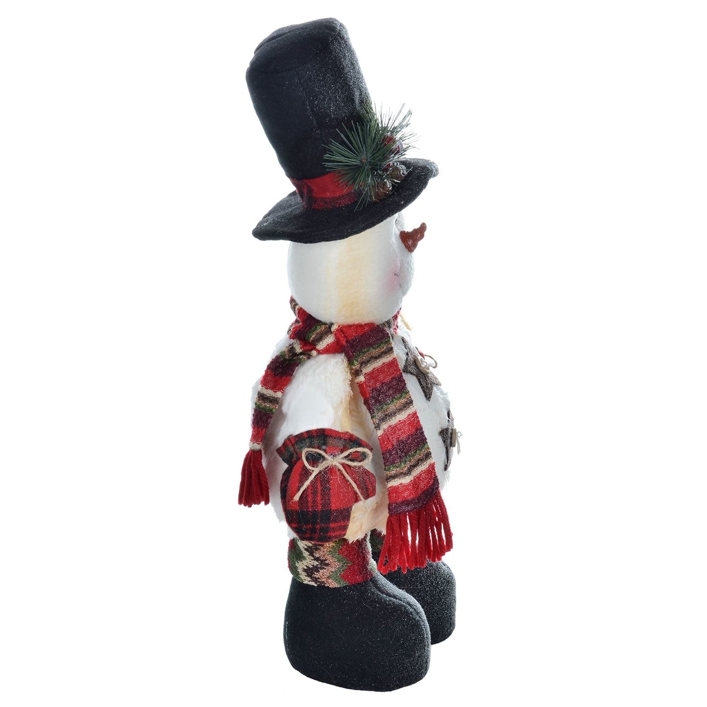Mr Crimbo Plush Snowman Decoration Traditional Top Hat - MrCrimbo.co.uk -XS5145 - 40cm -christmas decorations