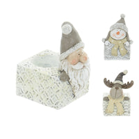 Mr Crimbo 5" Christmas Character Tealight Holders Novelty - MrCrimbo.co.uk -XS5149 - Santa -candle holders