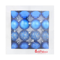 Mr Crimbo 16 x 6cm Christmas Tree Baubles Various Colours - MrCrimbo.co.uk -XS5699 - Blue -Baubles