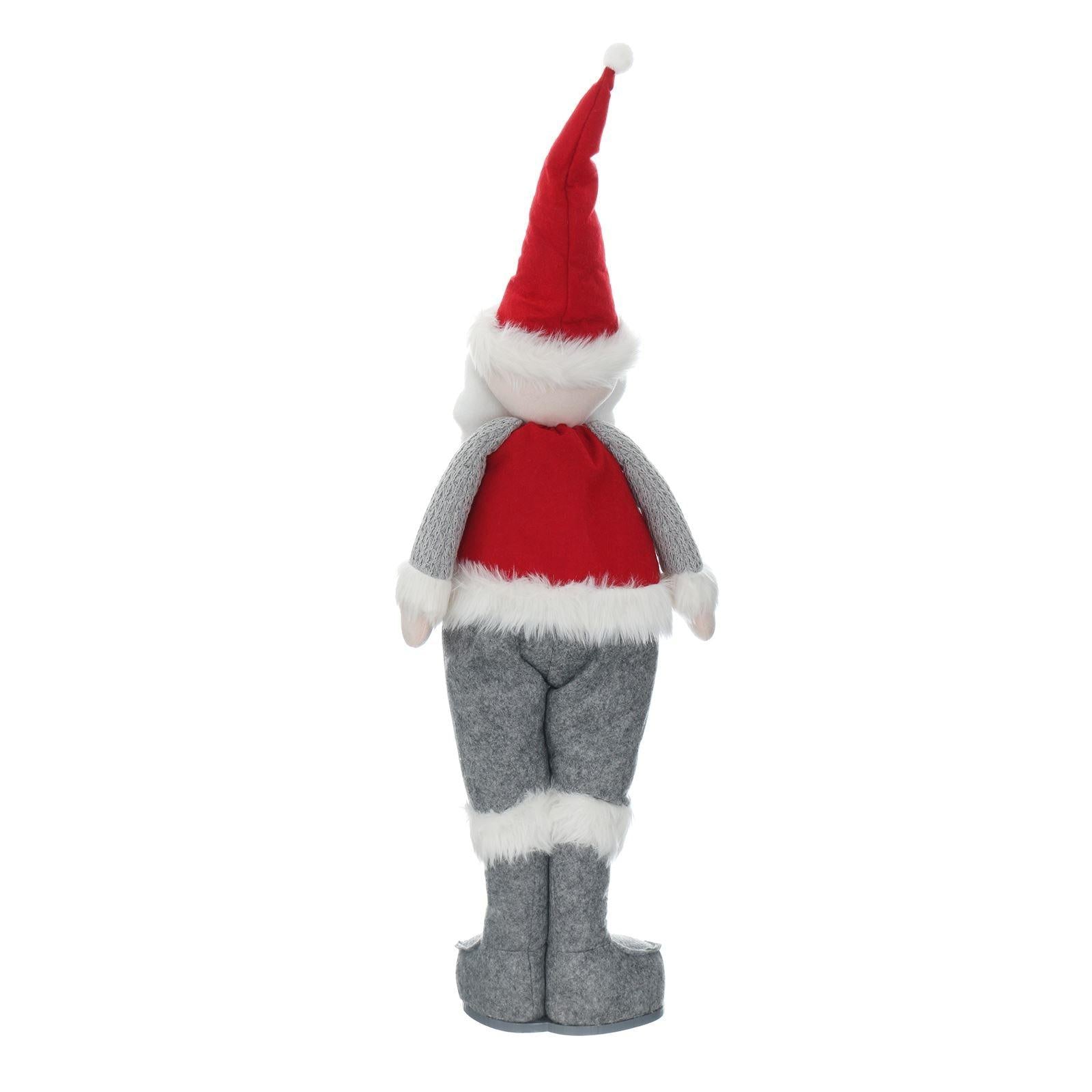 Mr Crimbo 26" Plush Christmas Figure Decoration Grey White - MrCrimbo.co.uk -XS5732 - Santa -christmas
