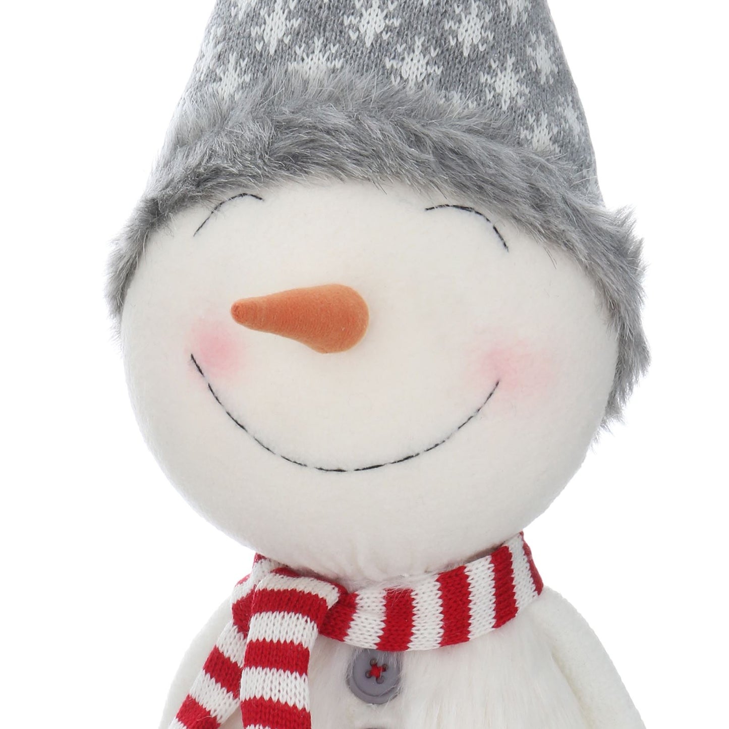 Mr Crimbo Novelty Sitting Snowman Christmas Figure 36cm Tall - MrCrimbo.co.uk -XS5735 - -christmas decorations