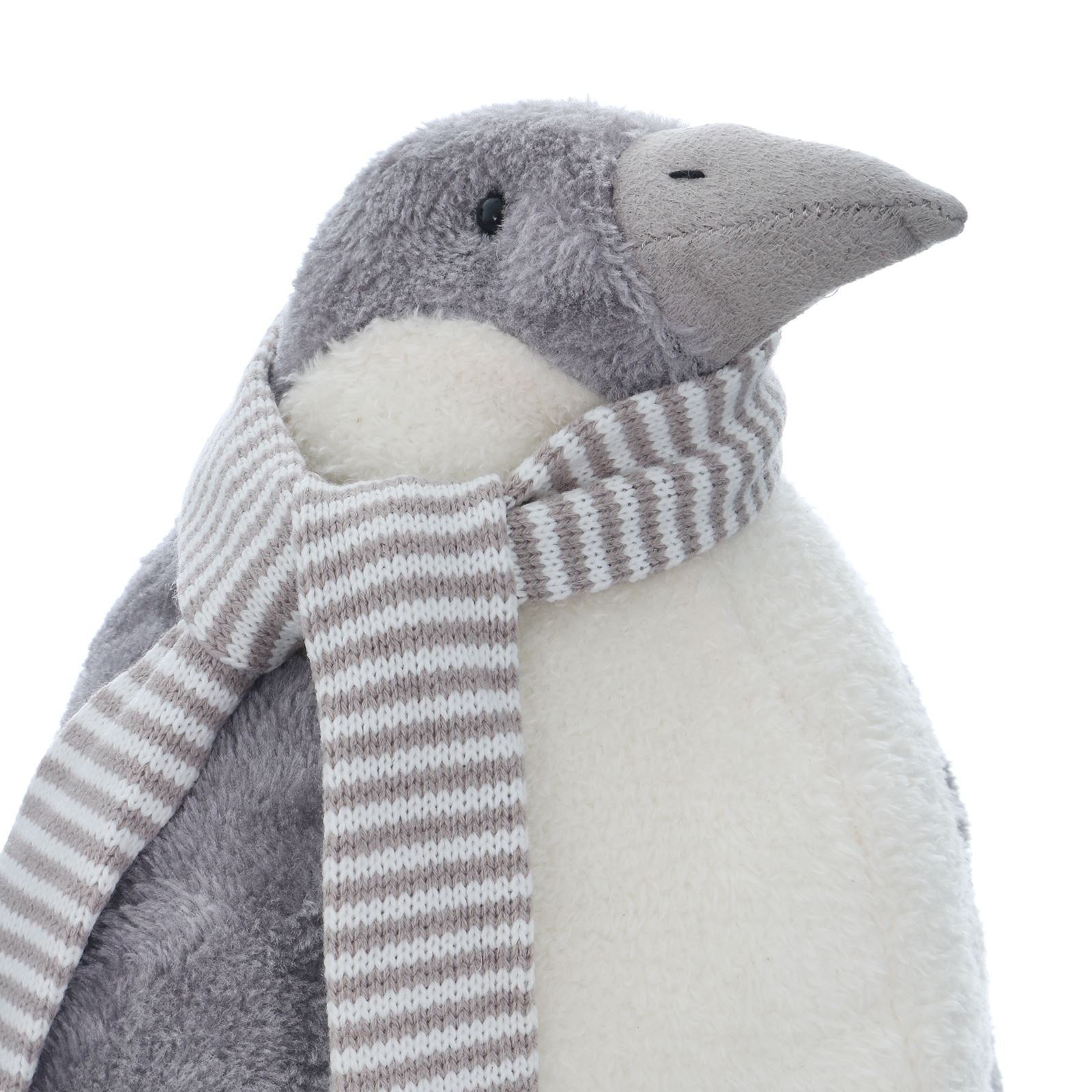 Mr Crimbo Plush Grey Penguin Standing Figure 36cm Tall - MrCrimbo.co.uk -XS5736 - -christmas decor