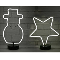 Mr Crimbo Mini Neon Table Lamp Christmas Light Star Snowman - MrCrimbo.co.uk -XS5748 - Snowman -christmas light